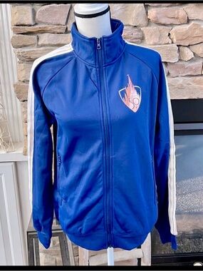 Walt Disney World 50th anniversary limited edition blue stripe track jacket NWT